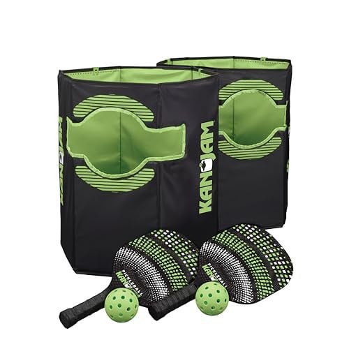 Kan Jam Pack ‘N Go Pickleball Set – Black & Green, 4-Player Deal