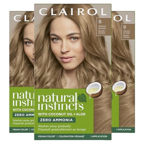 Clairol Natural Instincts Demi-Permanent Hair Dye 8 Medium Blonde 3-Pack