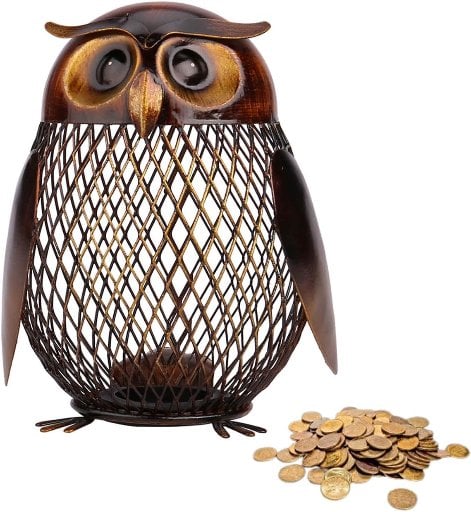 Owl Shaped Metal Coin Bank Deal