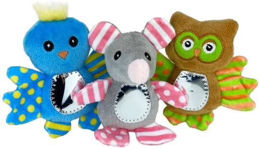 Multipet 5" Mirror Belly Animal Assortment Cat Toy 1-Count