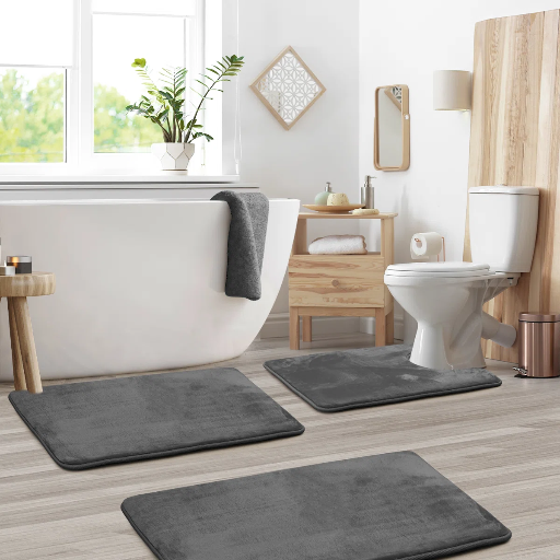 Latitude Run Aighan 3-Piece Ultra Soft and Absorbent Memory Foam Bath Rug Set Deal