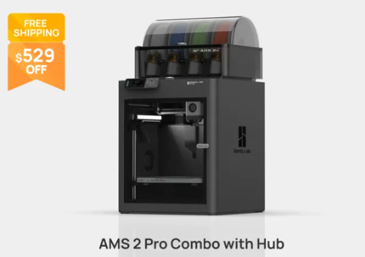 Bambu Lab P1S 3D Printer AMS 2 Pro Combo w/ Hub