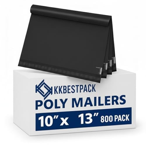 KKBESTPACK Black Poly Mailers 800pcs 10x13 Inch Deal