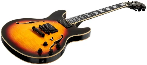Indio by Monoprice Boardwalk Flamed Maple Semi Hollow Body Electric Guitar Deal