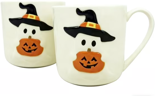 Way To Celebrate Halloween Ghost Stoneware Mugs 2-Pack, 14.88 oz