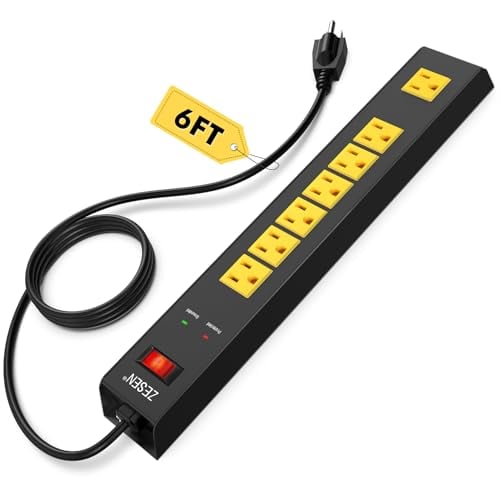7-Outlet Metal Power Strip w/ 6' Cord