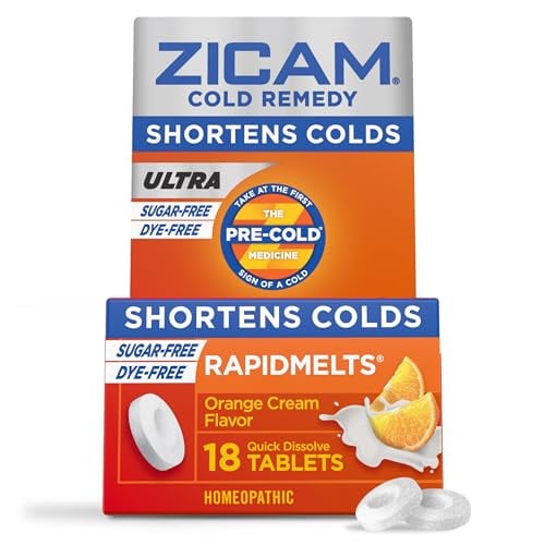 Zicam Ultra Cold Remedy Zinc Rapidmelts, Orange Cream Flavor