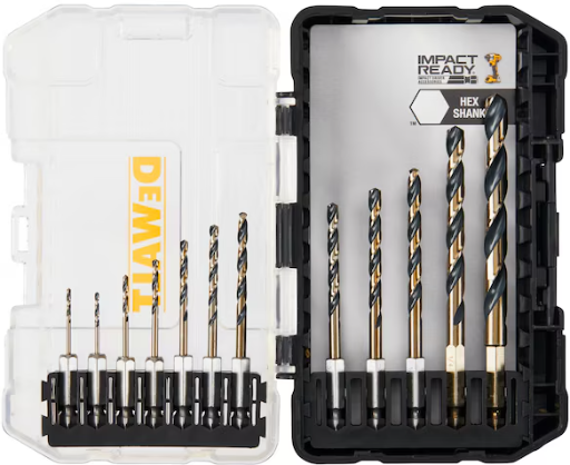 DEWALT Impact Ready Black & Gold Metal Drill Bit Set 12-Piece Deal