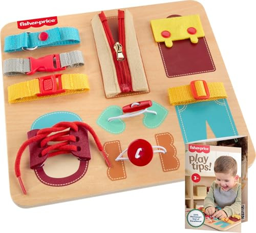 Fisher-Price Wood Montessori Toy Dressing Board