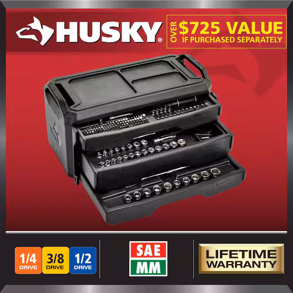 Husky 280-Piece SAE/Metric Mechanics Tool Set w/ Tool Box Deal
