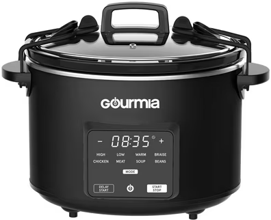 4.5-Quart Gourmia 5 One-Touch Programmable Slow Cooker (Black)