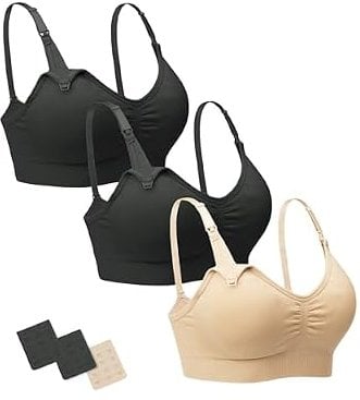Stelle Wireless Nursing Bra with Pads, Extenders, and Breastfeeding Clips Deal