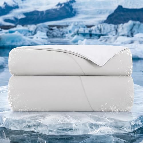 Topcee Cooling Comforter w/ Silk Filling (Queen, Light Grey) Deal