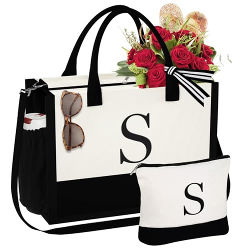 Initial Tote Bag & Makeup Bag