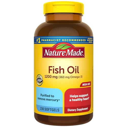 Nature Made Fish Oil Omega 3 Supplements 1200 mg, 230 Softgels