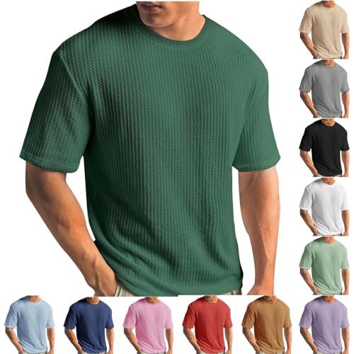 Mens Knit T-Shirt Short Sleeve Crewneck 