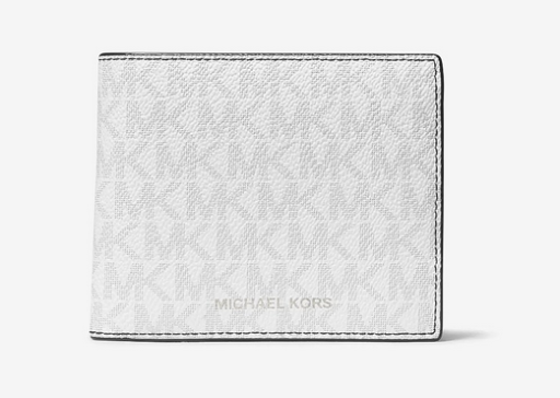 Michael Kors Cooper Logo Billfold Wallet with Coin Pouch (Bright White) Deal