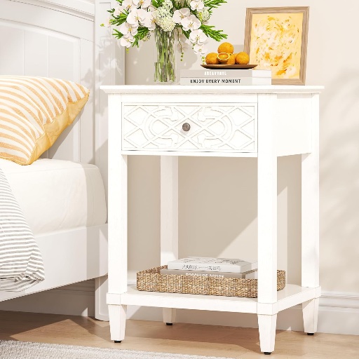 Karlott Farmhouse Nightstand with Drawers