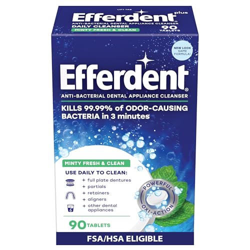Efferdent Denture Cleaner Tablets, Minty Fresh & Clean, 90 Count Deal