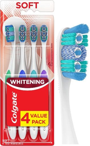 4-Count Colgate 360 Optic White Whitening Toothbrush (Soft)