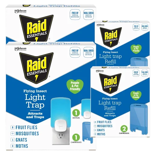 Raid Essentials Flying Bug Trap Bundle (2 Lights & 6 Total Glue Traps) Deal