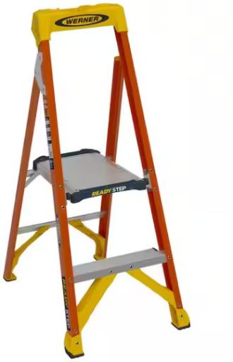 Werner 4' Fiberglass Platform Step Ladder 300 lb. Capacity