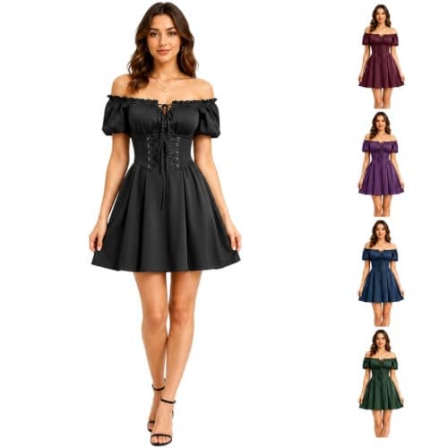 Off Shoulder Lace Up Renaissance Dress Deal