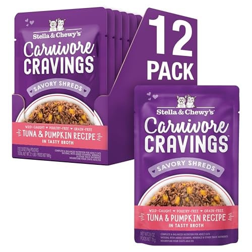 12-Pack 2.8-Oz Stella & Chewy's Carnivore Cravings Wet Cat Food Premium Pouches (Tuna & Pumpkin) Deal
