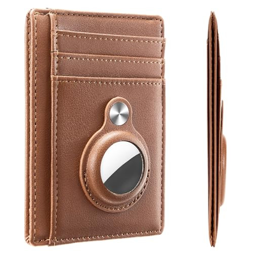 Hawanik Men's RFID Blocking Slim Minimalist Wallet w/ Airtag Holder