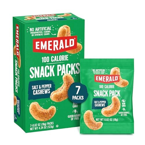 Emerald Nuts Salt & Pepper Cashews 7 Count 4.34 Oz