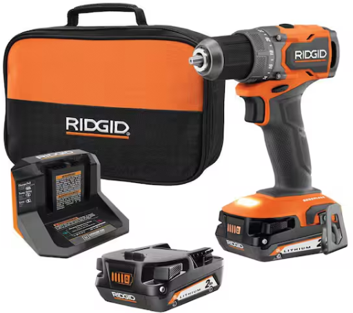 RIDGID 18V SubCompact Brushless Cordless 1/2 in. Drill/Driver Kit with (2) 2.0 Ah Batteries