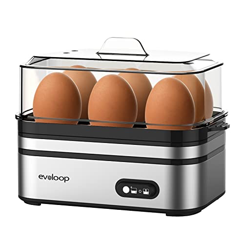 Evoloop Rapid Electric Egg Cooker, 6-Egg Capacity