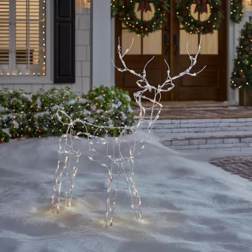 Home Accents Holiday 4 ft. LED Wire Reindeer Holiday Yard Decoration