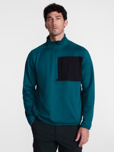Ozark Trail Men's Half-Zip Pullover, Teal (M-3XL)