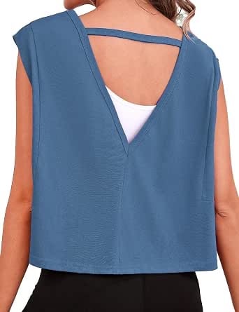 Quenteen Open Back Sleeveless Tank Tops - Many Colors  Deal