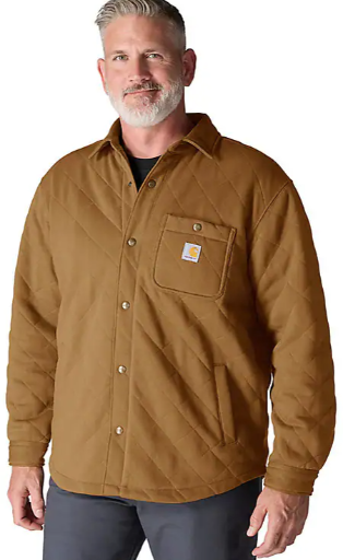 Carhartt Rain Defender Loose Fit Heavyweight Quilted Snap Front Shirt Jacket Deal