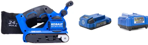 Kobalt 24V Brushless Belt Sander Starter Kit Deal