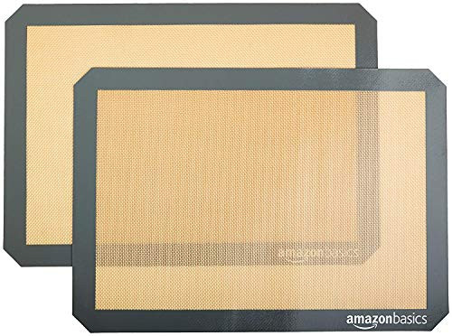 Amazon Basics Silicone Rectangular Baking Mat 16.5″ x 11.6″ 2-Pack