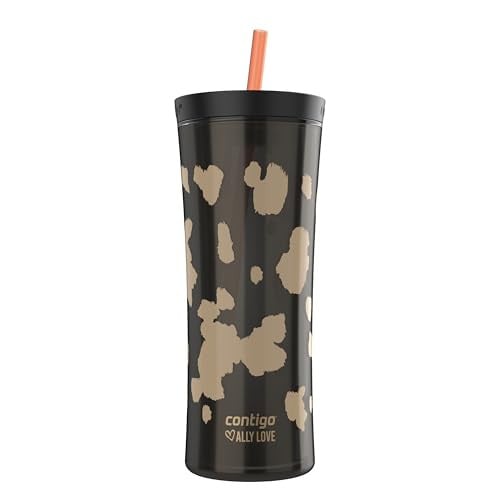 Contigo x Ally Love Shake & Go Tumbler, Autoclose Lid, Leak Proof, 20oz, Licorice Deal