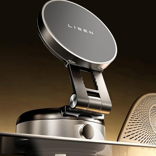 LISEN MagSafe Electric Vacuum Suction Phone Holder for iPhone (Silver)