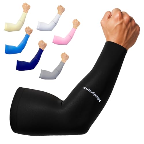Meiyante Cooling Arm Sleeve w/ UPF 50+ UV Protection Unisex (Black)
