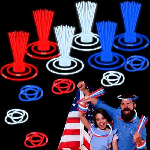 Leetous 100-Piece 4th of July Bracelets and Necklaces Set