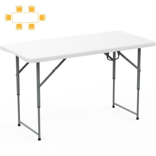 SKOK 4FT Adjustable Height Folding Table Deal