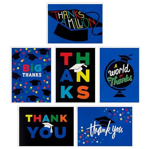 Hallmark Bulk Graduation Thank You Cards 48-Count (Blue and Black) Deal