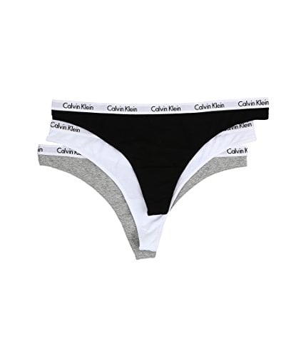 Calvin Klein Women's Carousel Logo Cotton Stretch Thong Panties 3-Pack Deal