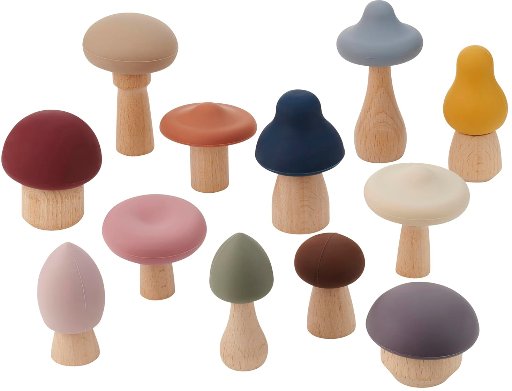 tickit SiliSoft Woodland Mushroom Set 12-Count
