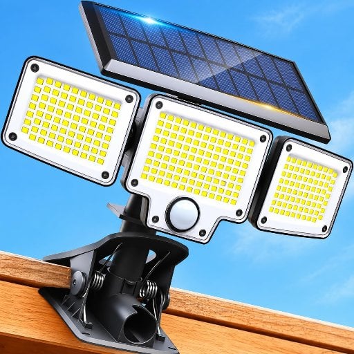 Clip on Solar Outdoor Flood Lights with Motion Sensor 3000mAh Deal
