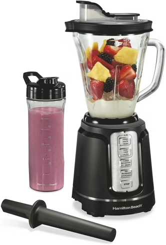 Hamilton Beach PowerBlend Duo 52 oz Glass Jar & 20 oz Personal Jar Deal