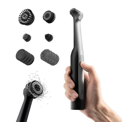 HOTO Wand Cordless Spin Scrubber w/ 12 Brush Heads