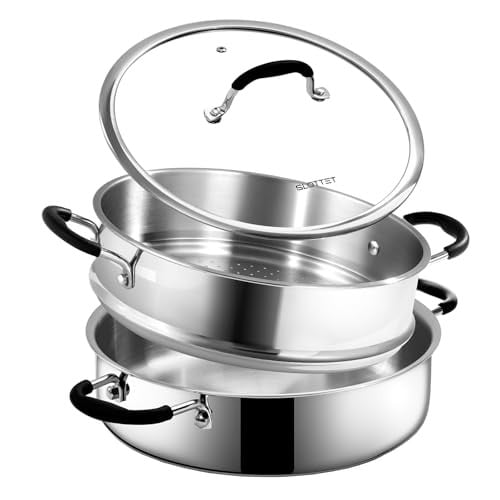 5-Quart 11.5" Slotted Tri-Ply Clad Stainless Steel Deep Saute Pan w/ Steamer and Lid Deal